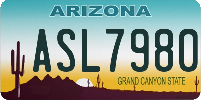AZ license plate ASL7980