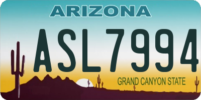 AZ license plate ASL7994