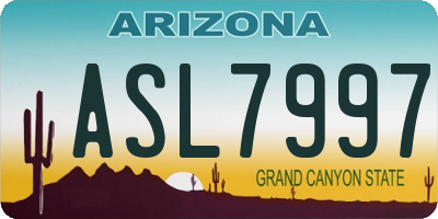 AZ license plate ASL7997