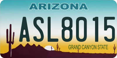 AZ license plate ASL8015