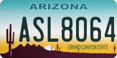 AZ license plate ASL8064