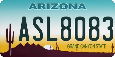 AZ license plate ASL8083