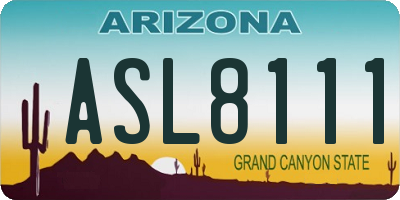 AZ license plate ASL8111