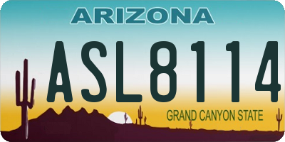AZ license plate ASL8114