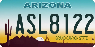 AZ license plate ASL8122