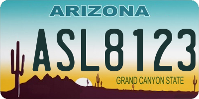 AZ license plate ASL8123