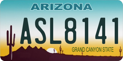 AZ license plate ASL8141