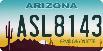 AZ license plate ASL8143