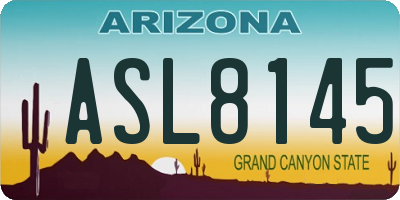 AZ license plate ASL8145