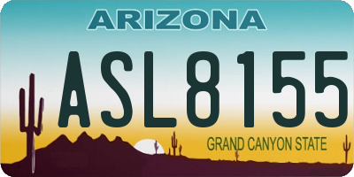 AZ license plate ASL8155