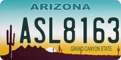 AZ license plate ASL8163