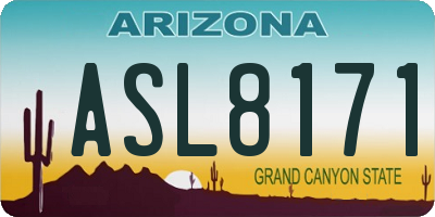 AZ license plate ASL8171