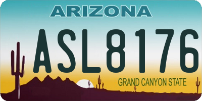 AZ license plate ASL8176
