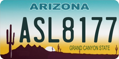 AZ license plate ASL8177