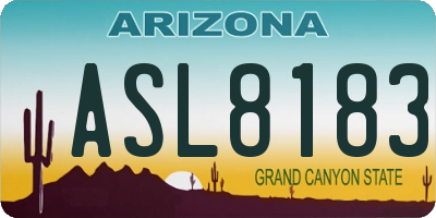 AZ license plate ASL8183
