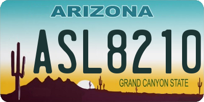 AZ license plate ASL8210