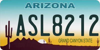 AZ license plate ASL8212