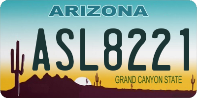 AZ license plate ASL8221