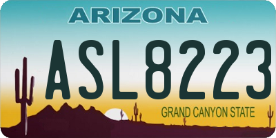 AZ license plate ASL8223