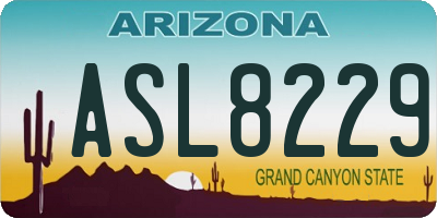 AZ license plate ASL8229