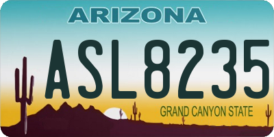 AZ license plate ASL8235