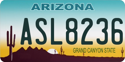AZ license plate ASL8236