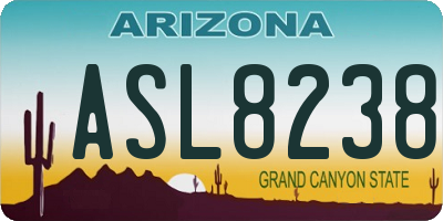 AZ license plate ASL8238