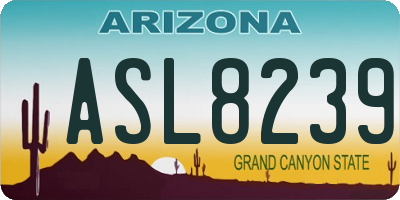 AZ license plate ASL8239