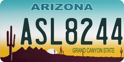 AZ license plate ASL8244