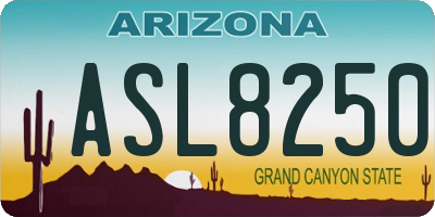 AZ license plate ASL8250
