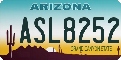 AZ license plate ASL8252