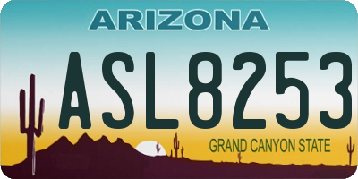 AZ license plate ASL8253