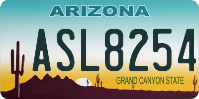 AZ license plate ASL8254