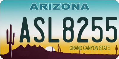 AZ license plate ASL8255