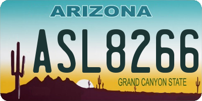 AZ license plate ASL8266
