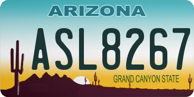 AZ license plate ASL8267