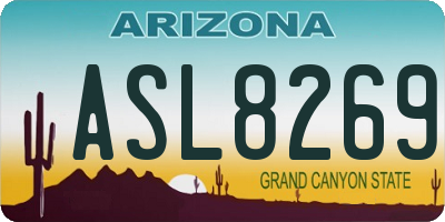 AZ license plate ASL8269