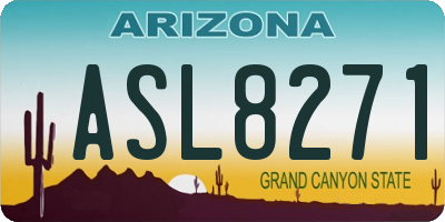 AZ license plate ASL8271