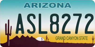 AZ license plate ASL8272