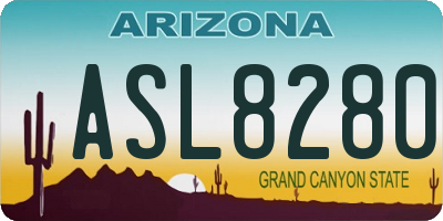 AZ license plate ASL8280