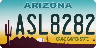 AZ license plate ASL8282