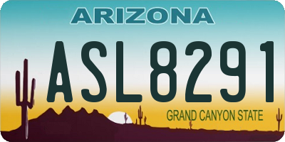 AZ license plate ASL8291