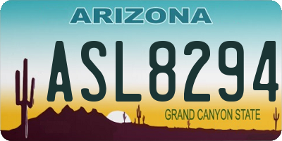 AZ license plate ASL8294