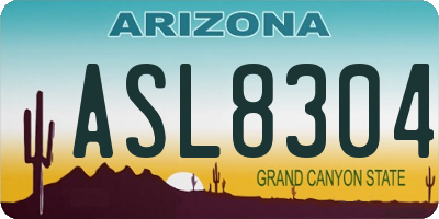 AZ license plate ASL8304