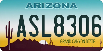 AZ license plate ASL8306