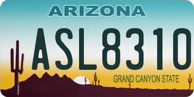 AZ license plate ASL8310