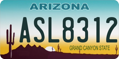 AZ license plate ASL8312