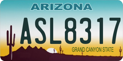 AZ license plate ASL8317