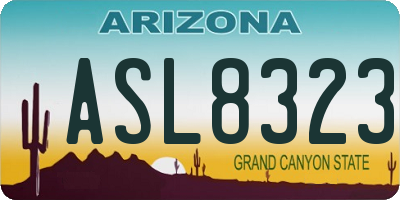 AZ license plate ASL8323