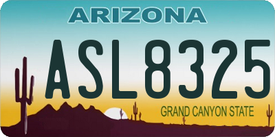 AZ license plate ASL8325